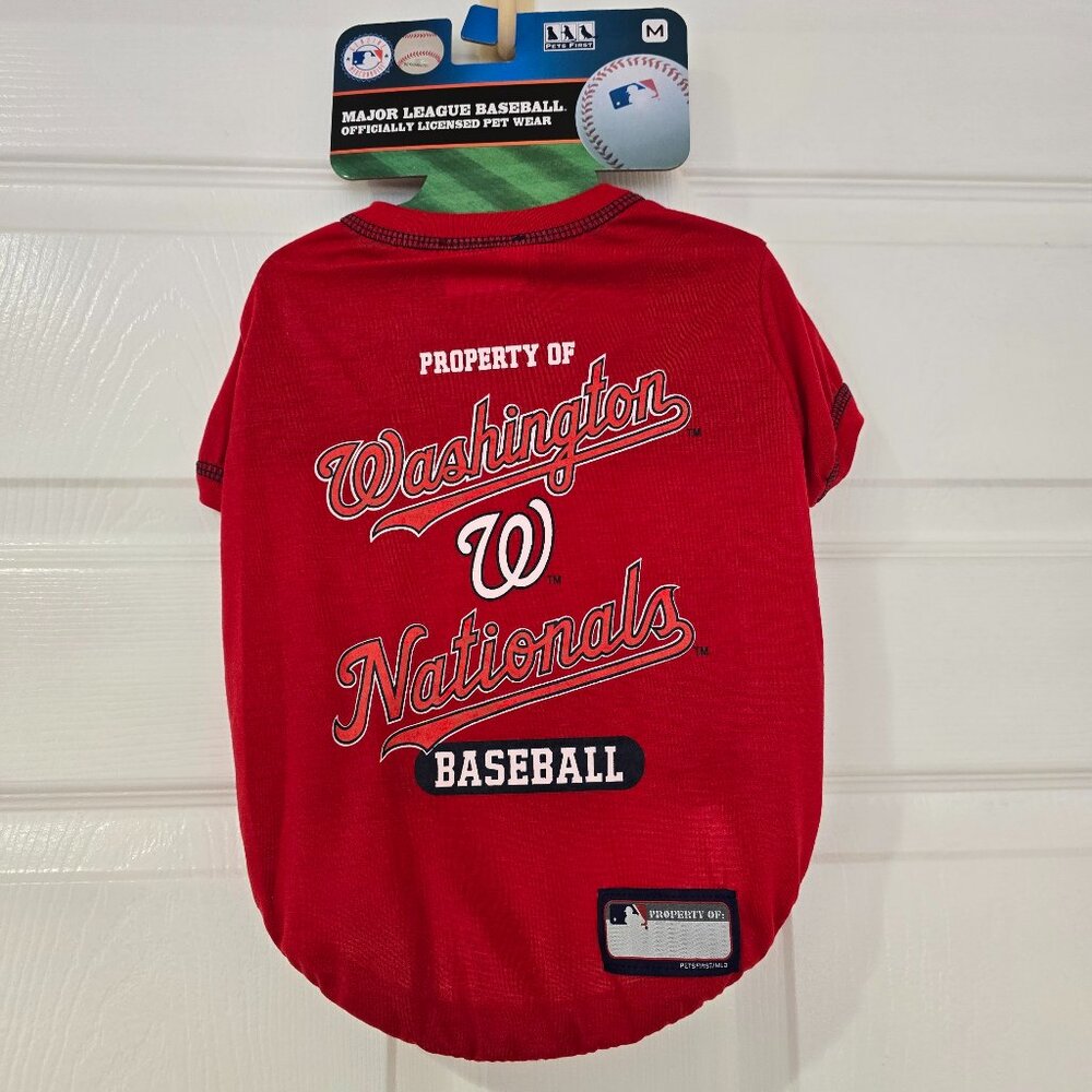 Washington Nationals Baseball NBA Pet Shirt Red Size Medium NWT